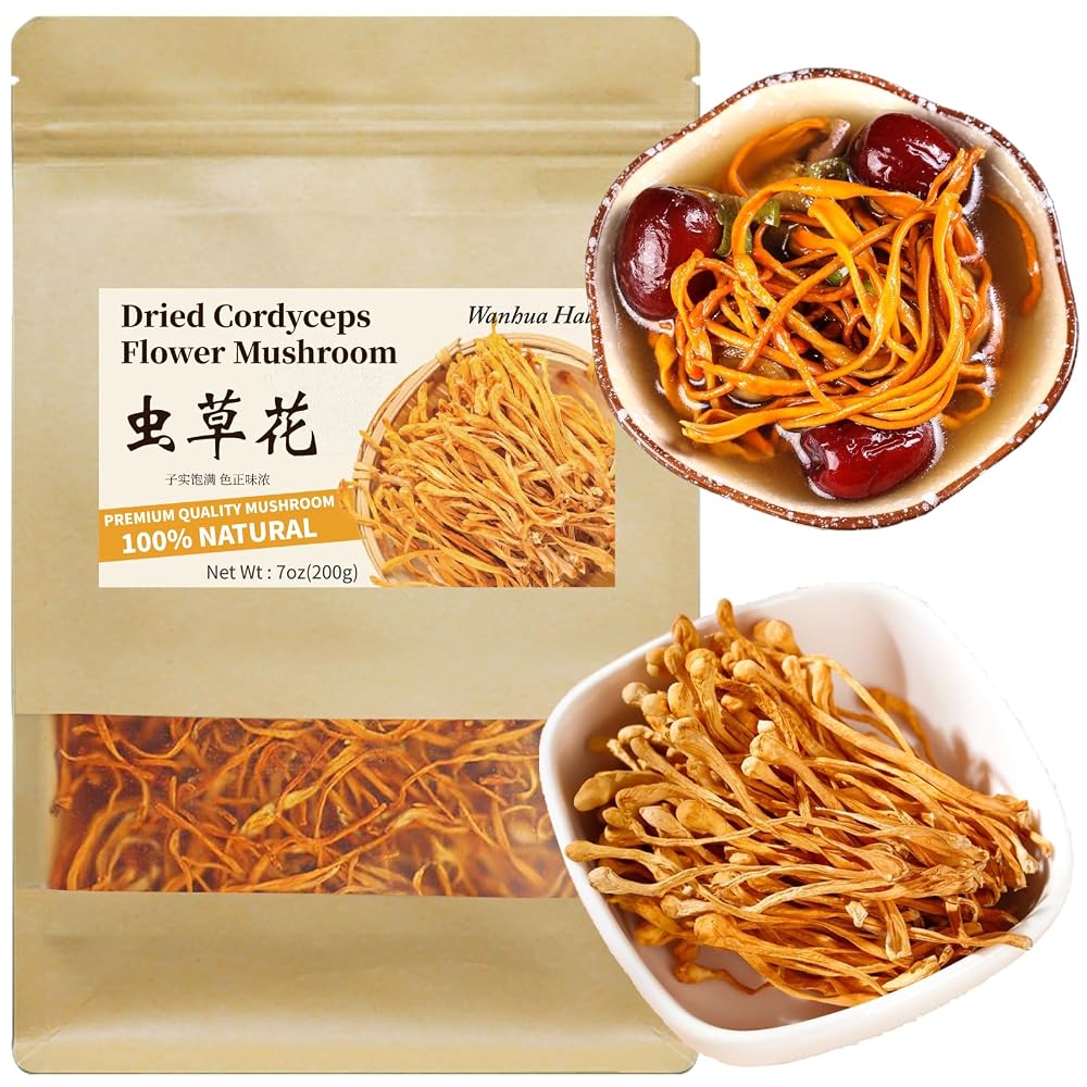Wanhua Hall Cordyceps Flowers Dried Mushroom - 7.05 oz