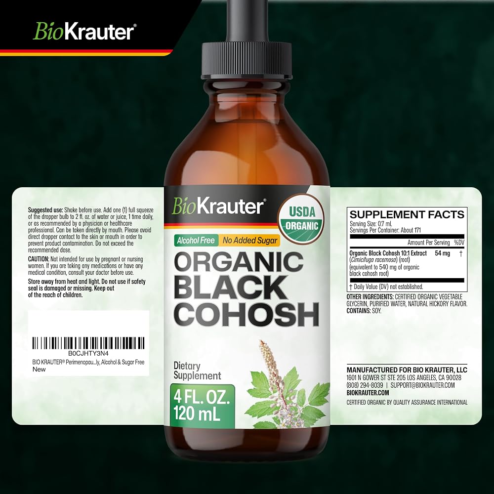 BIO KRAUTER Black Cohosh for Perimenopause & Menopause Support - 4 Fl Oz - image 9