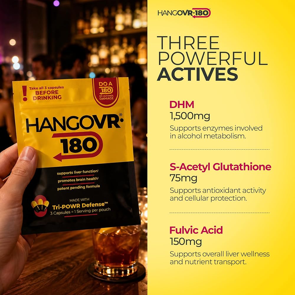 HANGOVR-180 Hangovr 180 Tri-Power Before Drinking Defense - Support