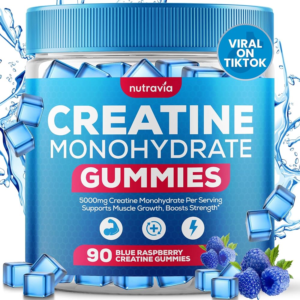 Nutravia Creatine Gummies with 5g Creatine Monohydrate - 90 Gummies