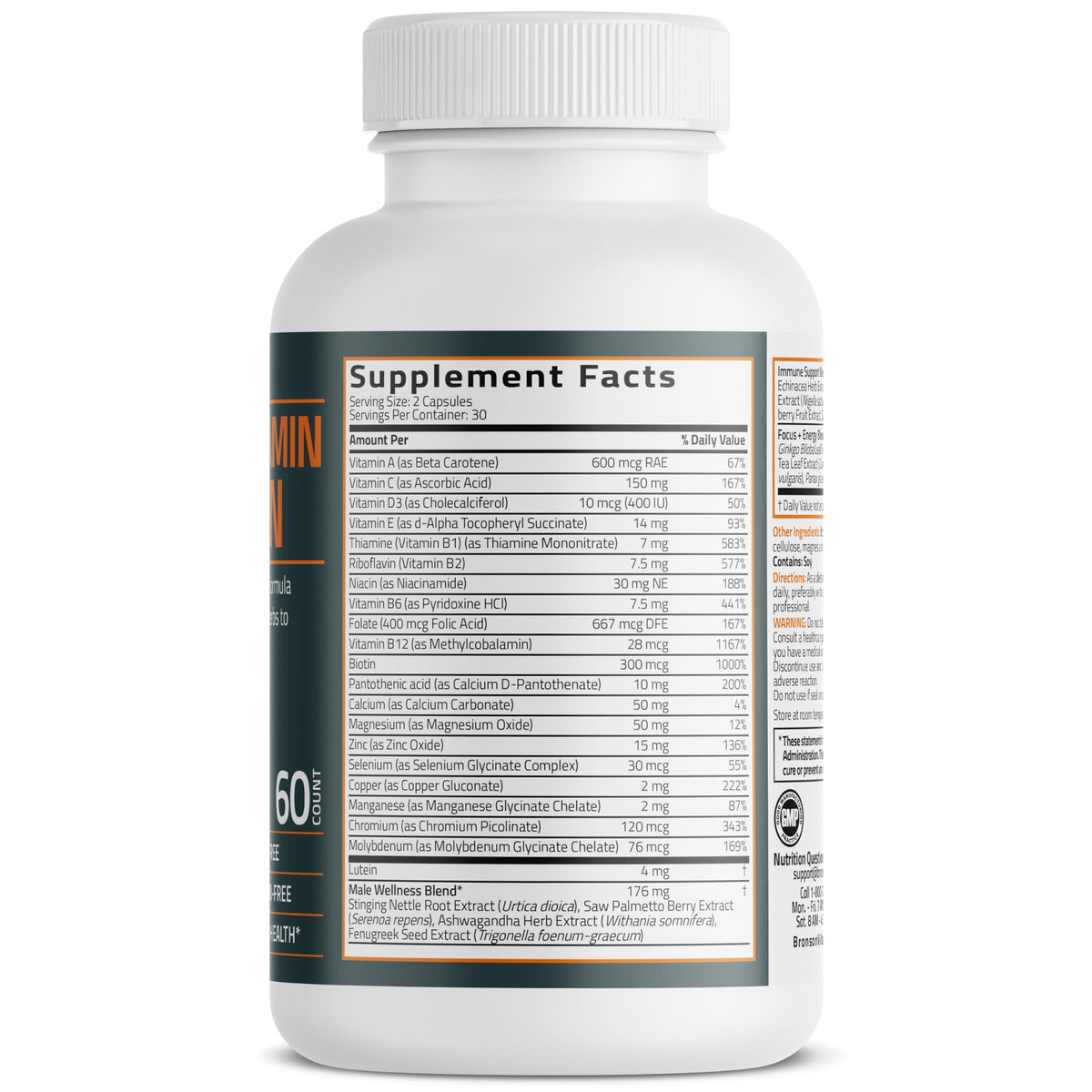 Bronson Multivitamin for Men All-in-One Daily - 60 Capsules - image 2