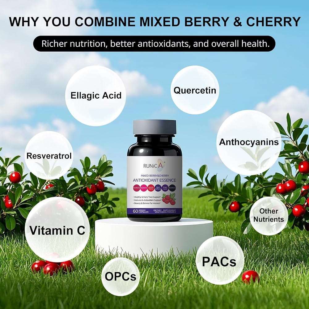 RUNICA 6X 6-in-1 Mixed Berry & Cherry Antioxidant Supplement