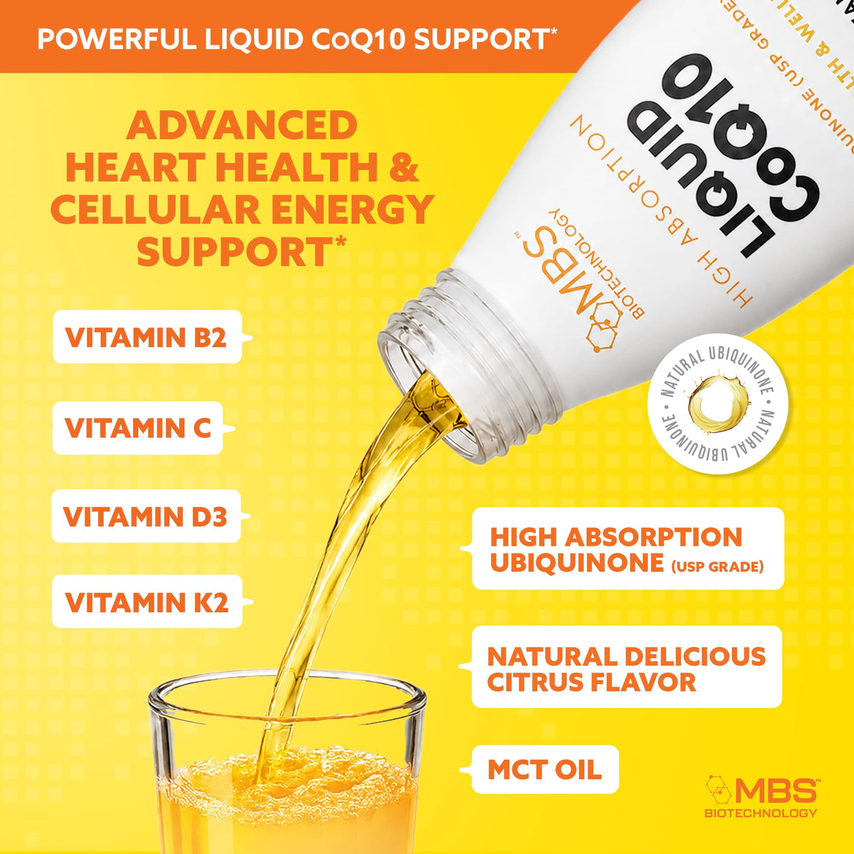 MBS Biotechnology Liquid CoQ10 120mg for Heart Health - 17 oz - image 3