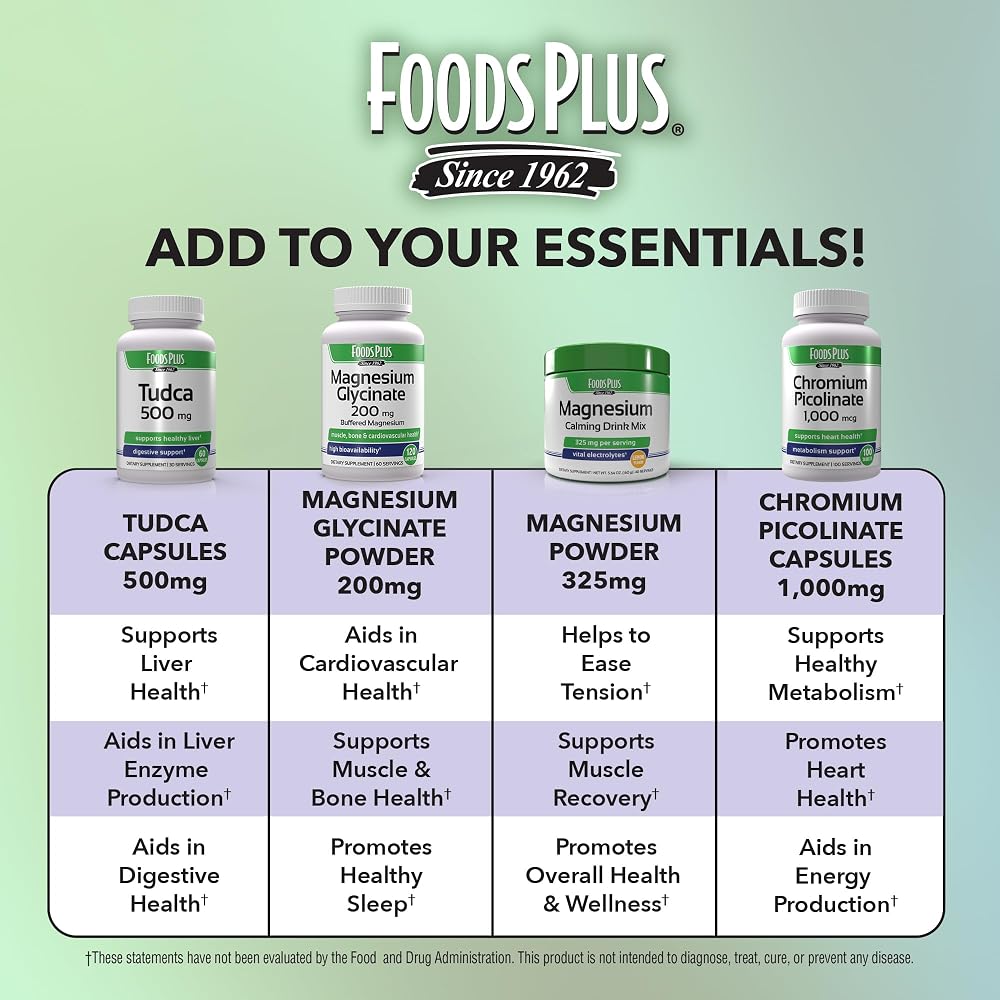 FoodsPlus Magnesium Glycinate 200 mg - 120 Capsules - image 7