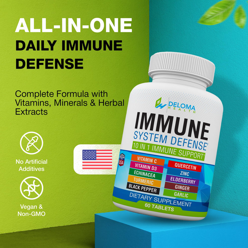 Deloma Health 10 in 1 Immune System Support Supplement - 60 Capsules - image 2