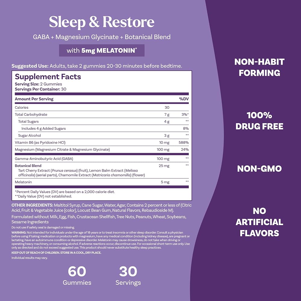 Natrol Sleep & Restore Magnesium Glycinate Gummies - 60 Count - image 6