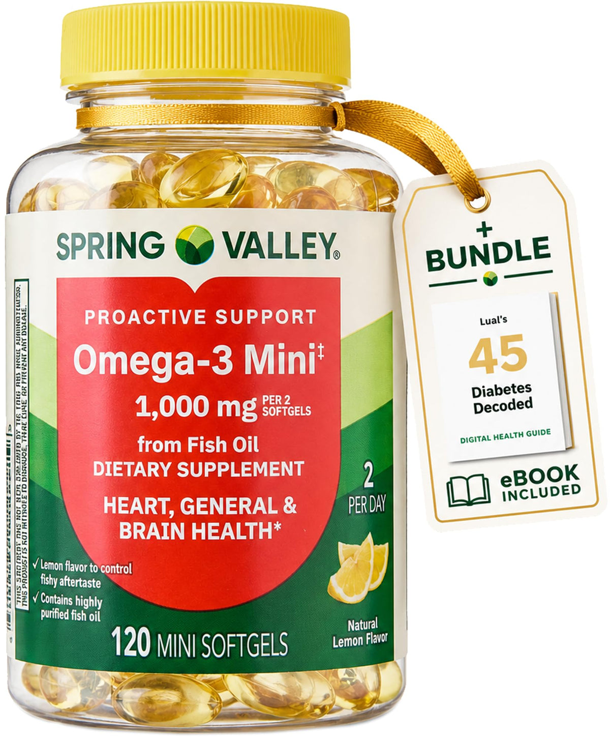 LUAL Spring Valley Omega-3 Mini Fish Oil 1000 mg - 120 Softgels
