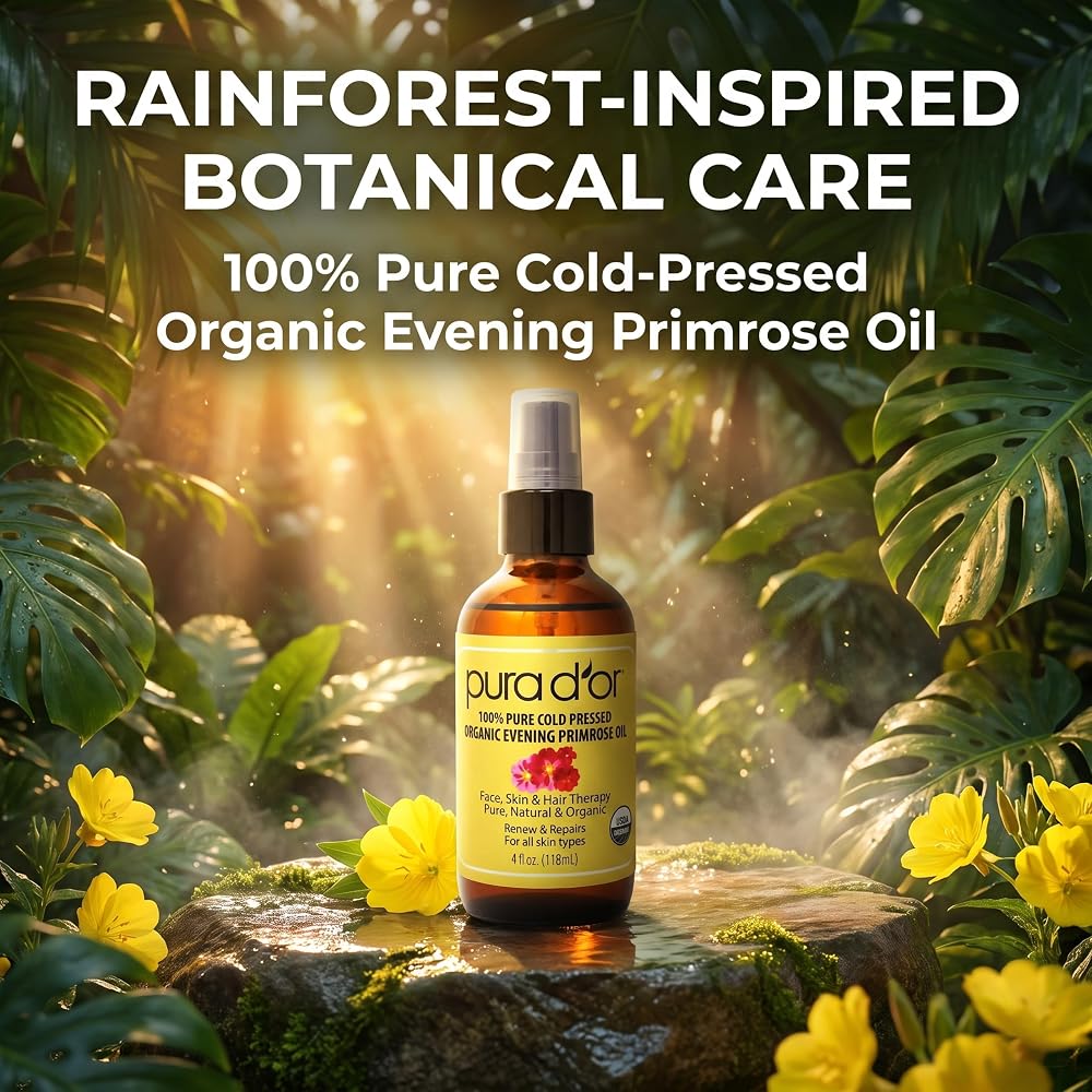 PURA D'OR Organic Evening Primrose Oil 100% Pure Cold Pressed - image 2