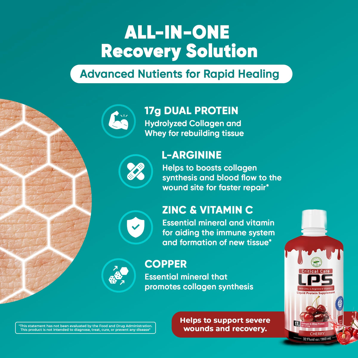 Nutritional Designs LPS Liquid Collagen & Whey Protein Supplement