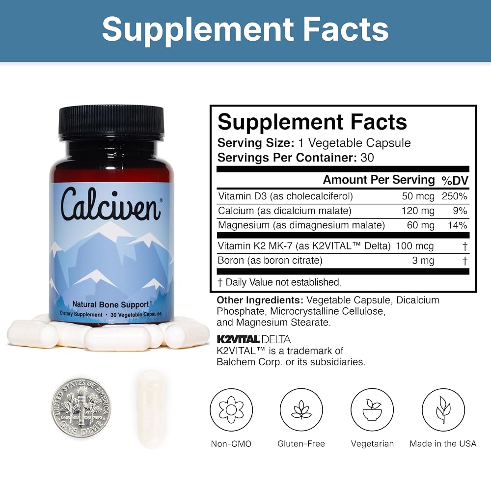 Calciven Natural Bone Support Supplement - 30 Capsules - image 6