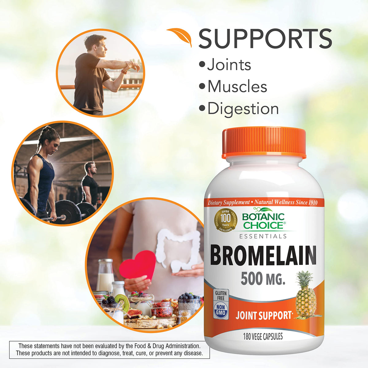Botanic Choice Bromelain 500 mg - 180 Capsules - image 4