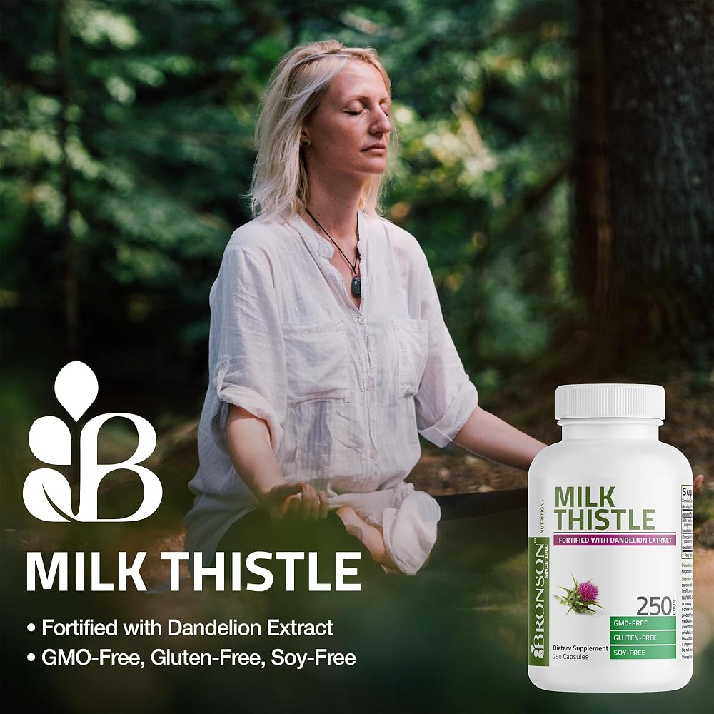 Bronson Flavored Capsule Adult Milk Thistle Liver Health Support