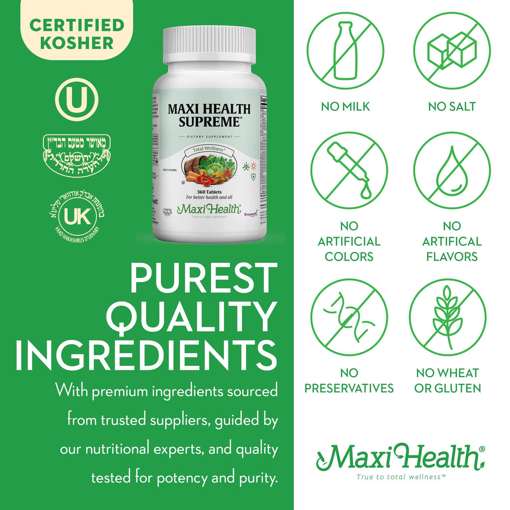 Maxi Health Supreme - High Potency Multivitamin & Mineral Supplement