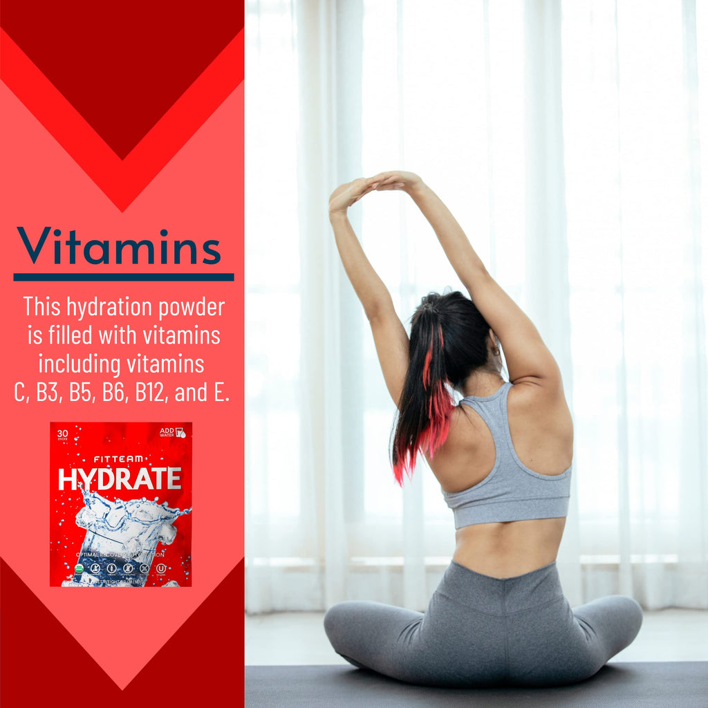 FITTEAM HYDRATE Organic Electrolyte Drink Mix - 30 Stick Packs - image 8