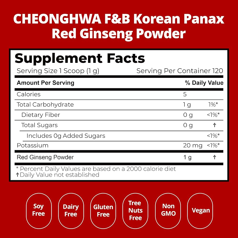 CHEONGHWA F&B Panax Ginseng Powder 10% Ginsenoside - 4.23oz - image 6