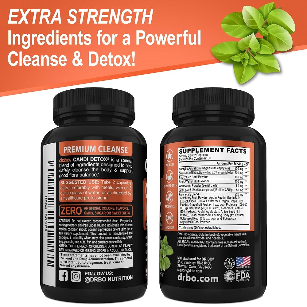 DR. BO Candida Cleanse Detox Support Supplement - 60 Capsules - image 9