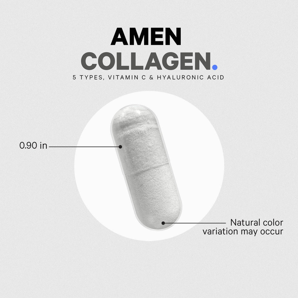 Amen Multi Collagen Peptides Supplement with Hyaluronic Acid - 90 Capsules - image 8