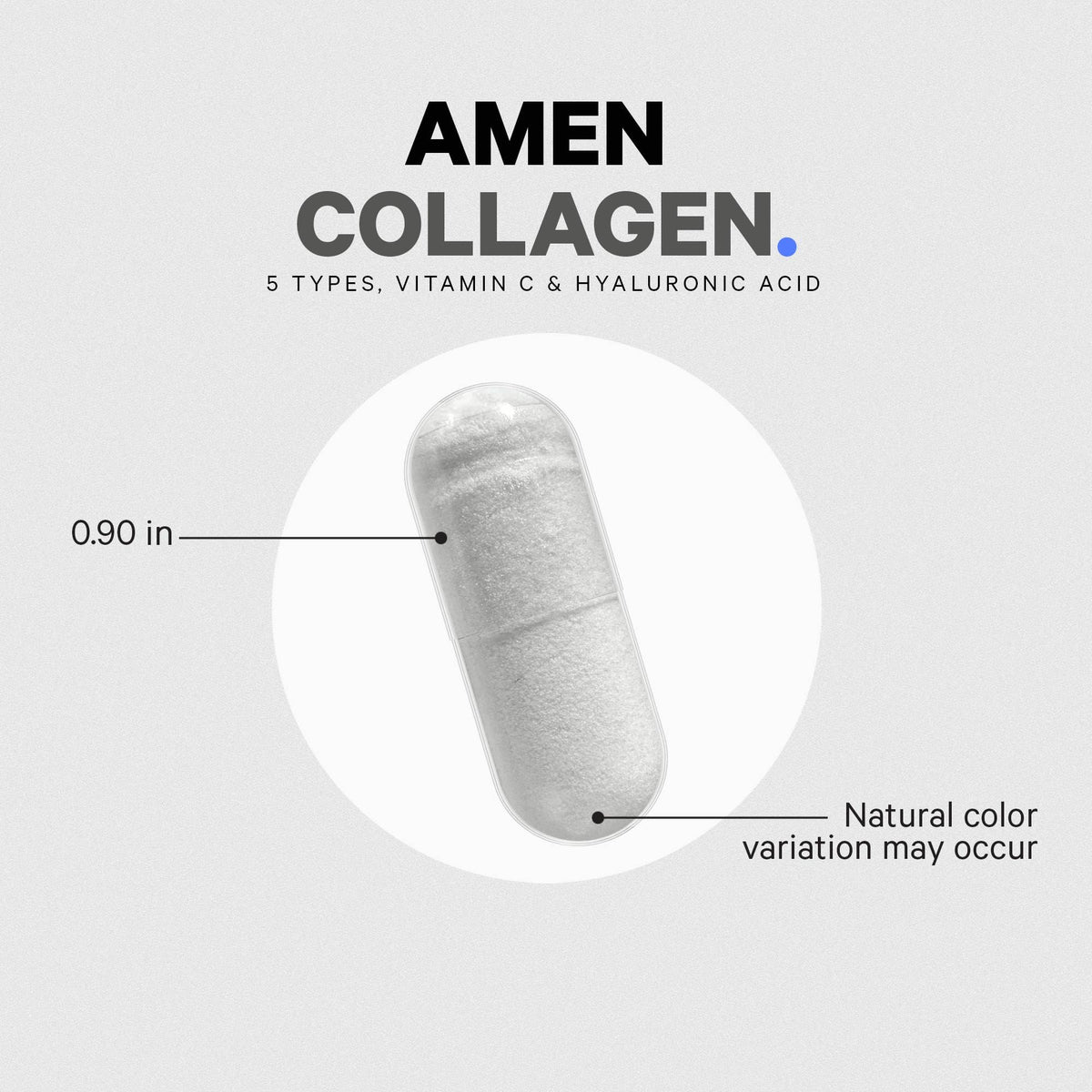 Amen Multi Collagen Peptides Supplement with Hyaluronic Acid - 90 Capsules - image 8