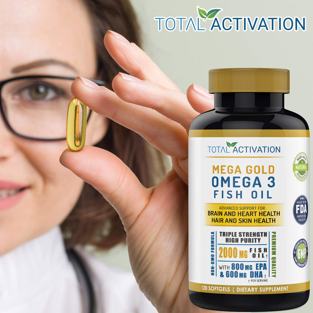 Total Activation Omega 3 Fish Oil 2000mg EPA DHA - 120 Softgels - image 8