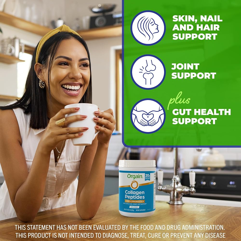 Orgain Collagen Peptides + Prebiotic & Probiotics Powder - 1 lb - image 3