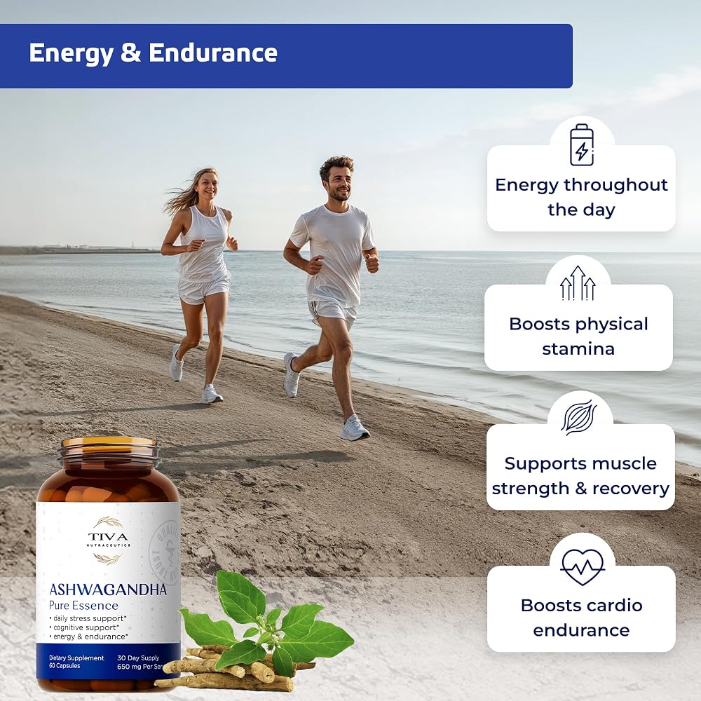 TIVA Nutraceutics Ashwagandha Capsules 650mg for Stress - 60 Capsules - image 5