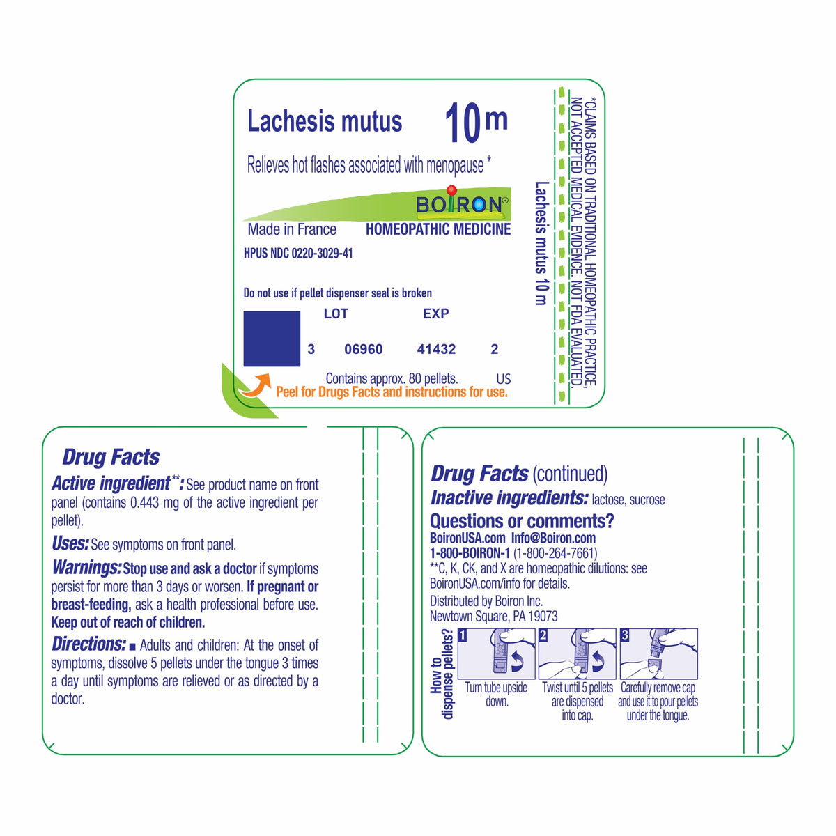 Boiron Lachesis Mutus 10M for Hot Flashes - 80 Pellets - image 8
