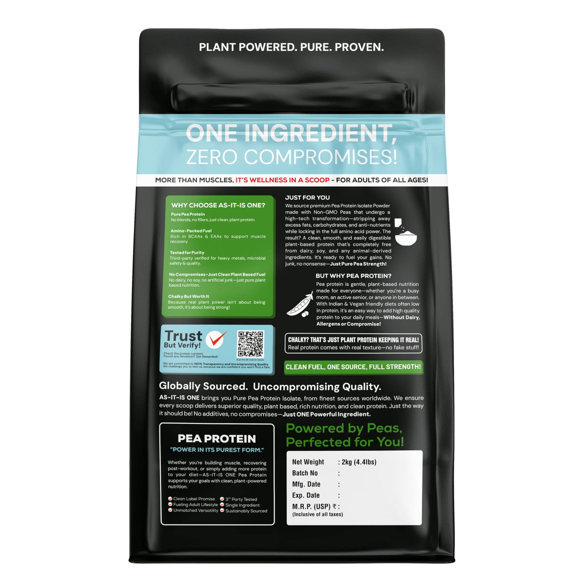 Asitis Nutrition Pea Protein Isolate Powder - 2000g - image 3