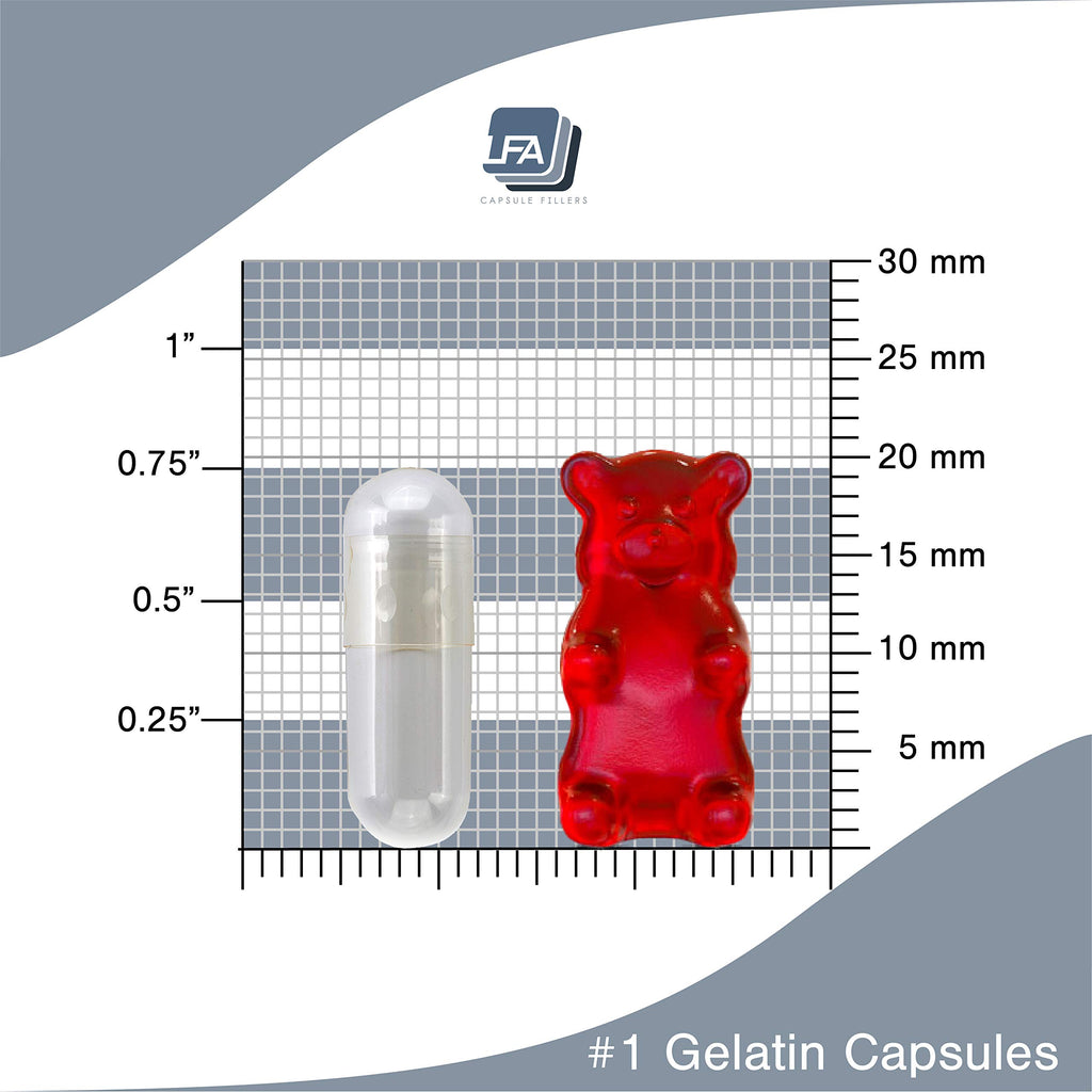 LFA Tablet Presses Empty Capsules Size 1 - Clear Vegan Caps - Fits