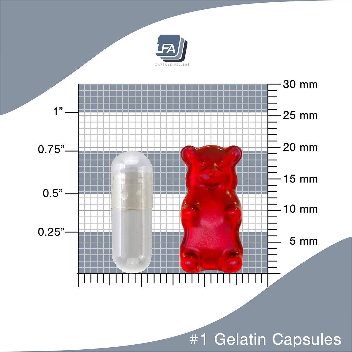 LFA Tablet Presses Empty Capsules Size 1 - Clear Vegan Caps - Fits