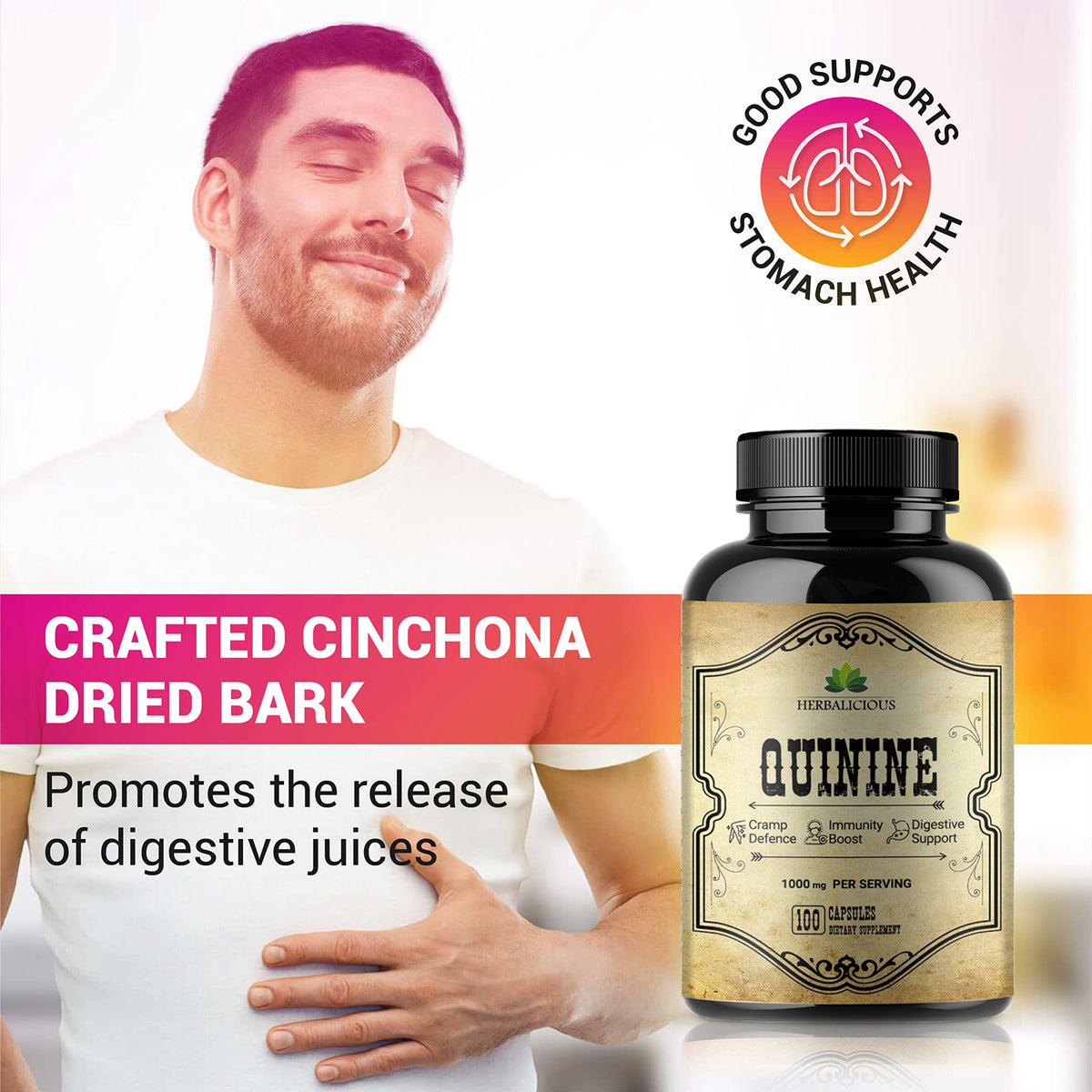HERBALICIOUS Quinine Liquid Extract Cinchona Officinalis Bark Herbal