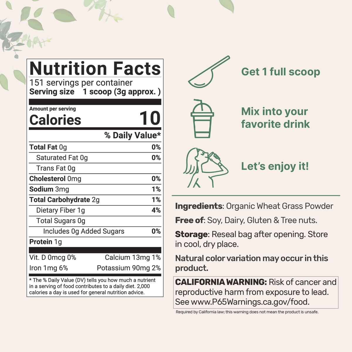 Micro Ingredients Organic Wheat Grass Powder - 16 Ounce - image 2