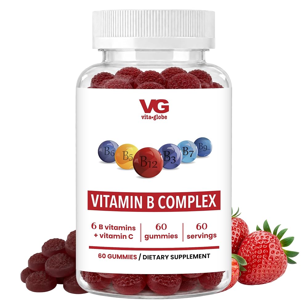 VITA GLOBE B Complex Gummies 5000mcg for Hair Skin Nails - 60 Gummies