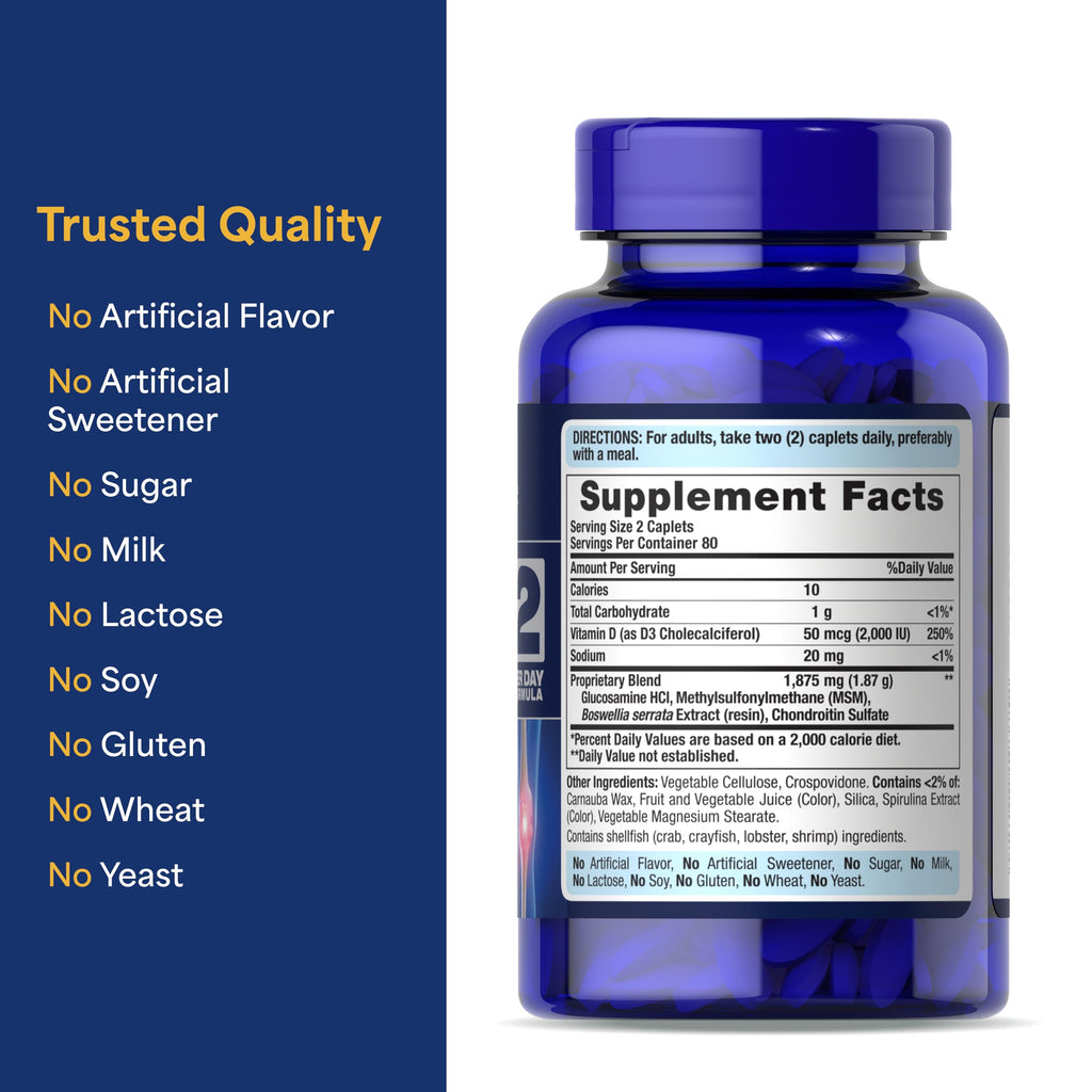 Puritan's Pride Advanced Glucosamine Chondroitin MSM with Vitamin D3 - image 6