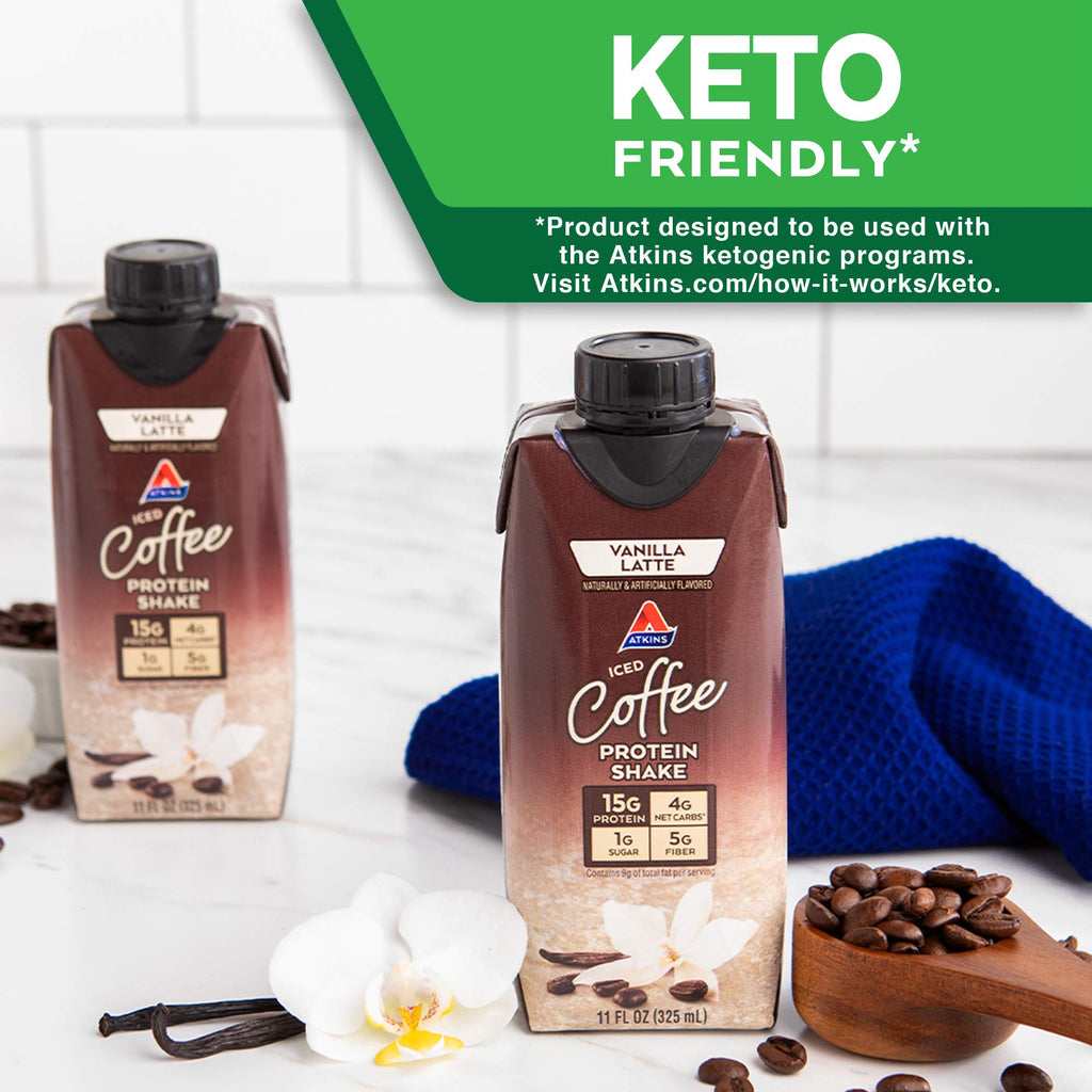 Atkins Iced Coffee Vanilla Latte Protein Shake - 4 Pack - image 10