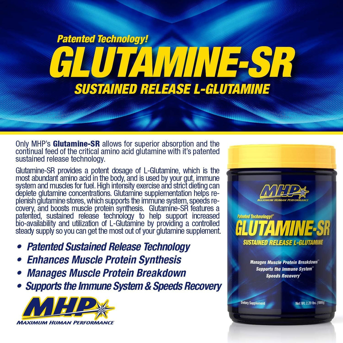 Maximum Human Performance Glutamine-SR, Unflavored