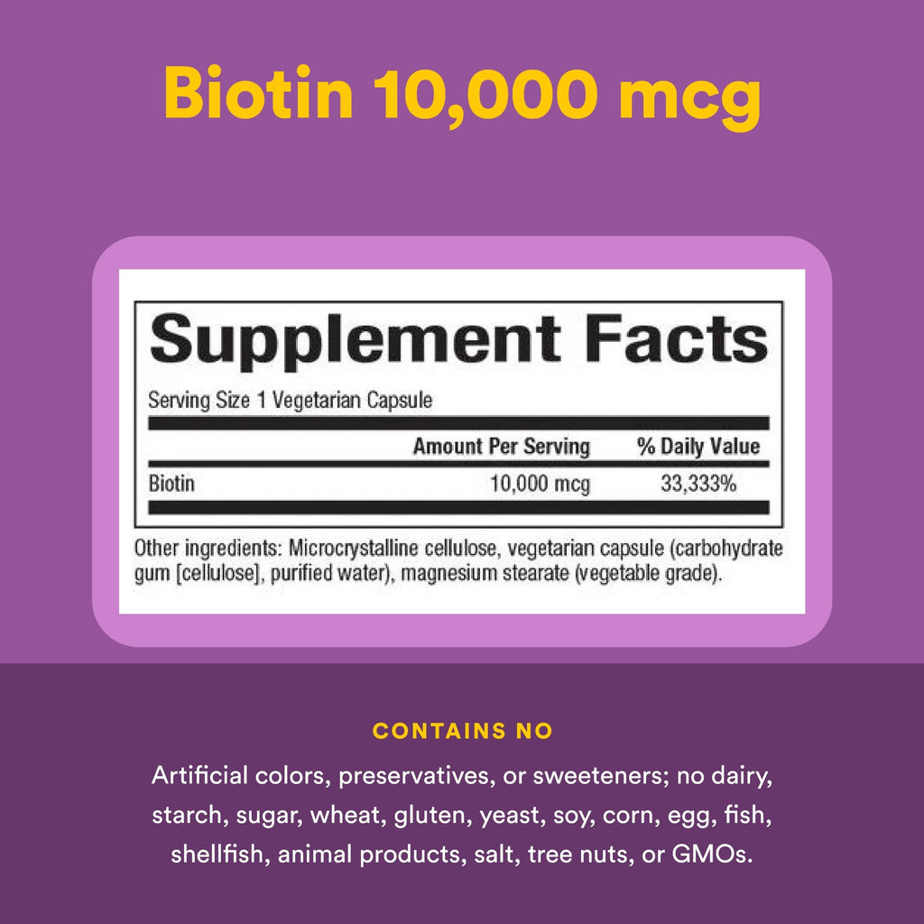 Natural Factors Extra Strength Biotin 10,000 mcg - 60 Vegetarian Capsules - image 4