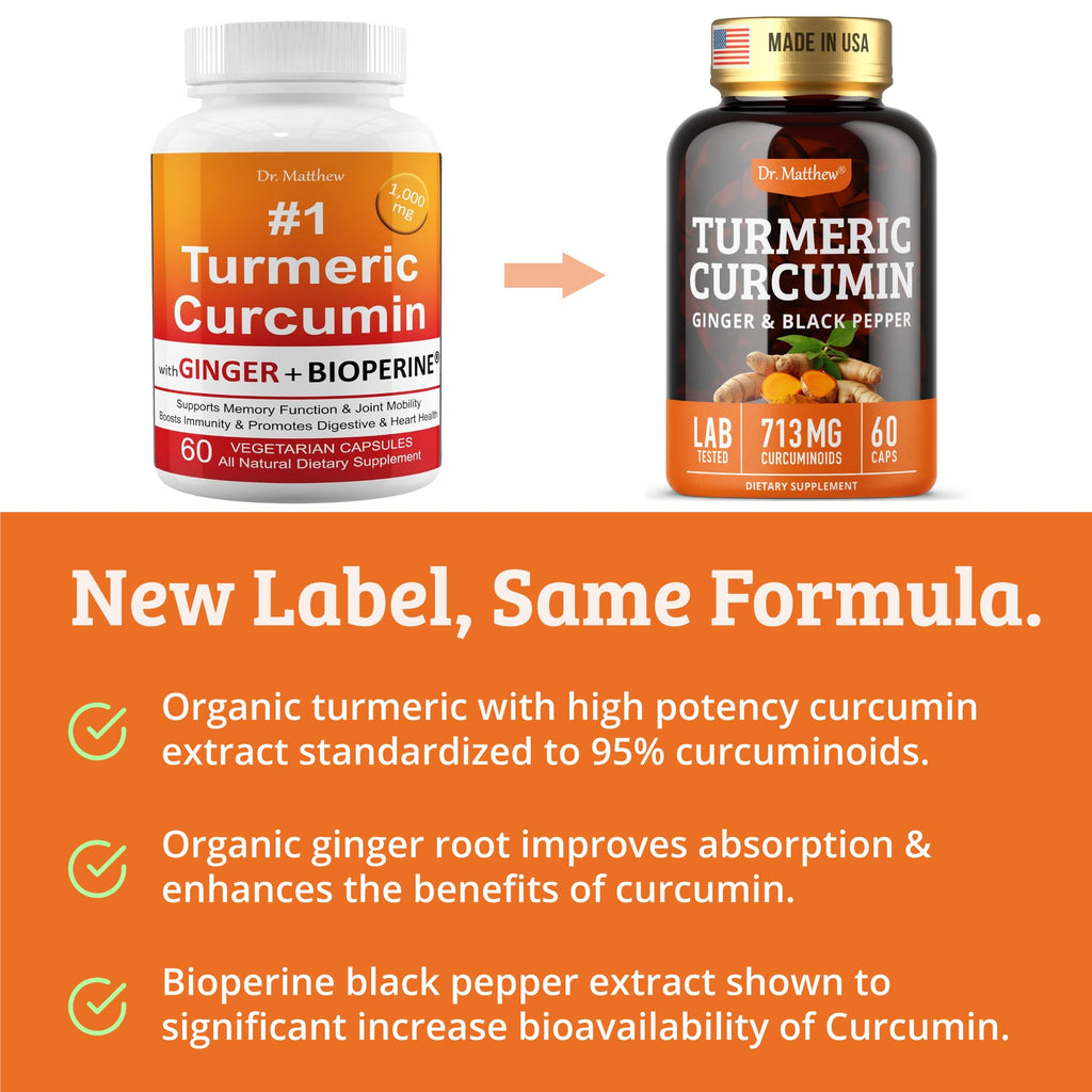 Dr. Matthew Turmeric Curcumin with Black Pepper Joint Support - 60 Capsules - image 6