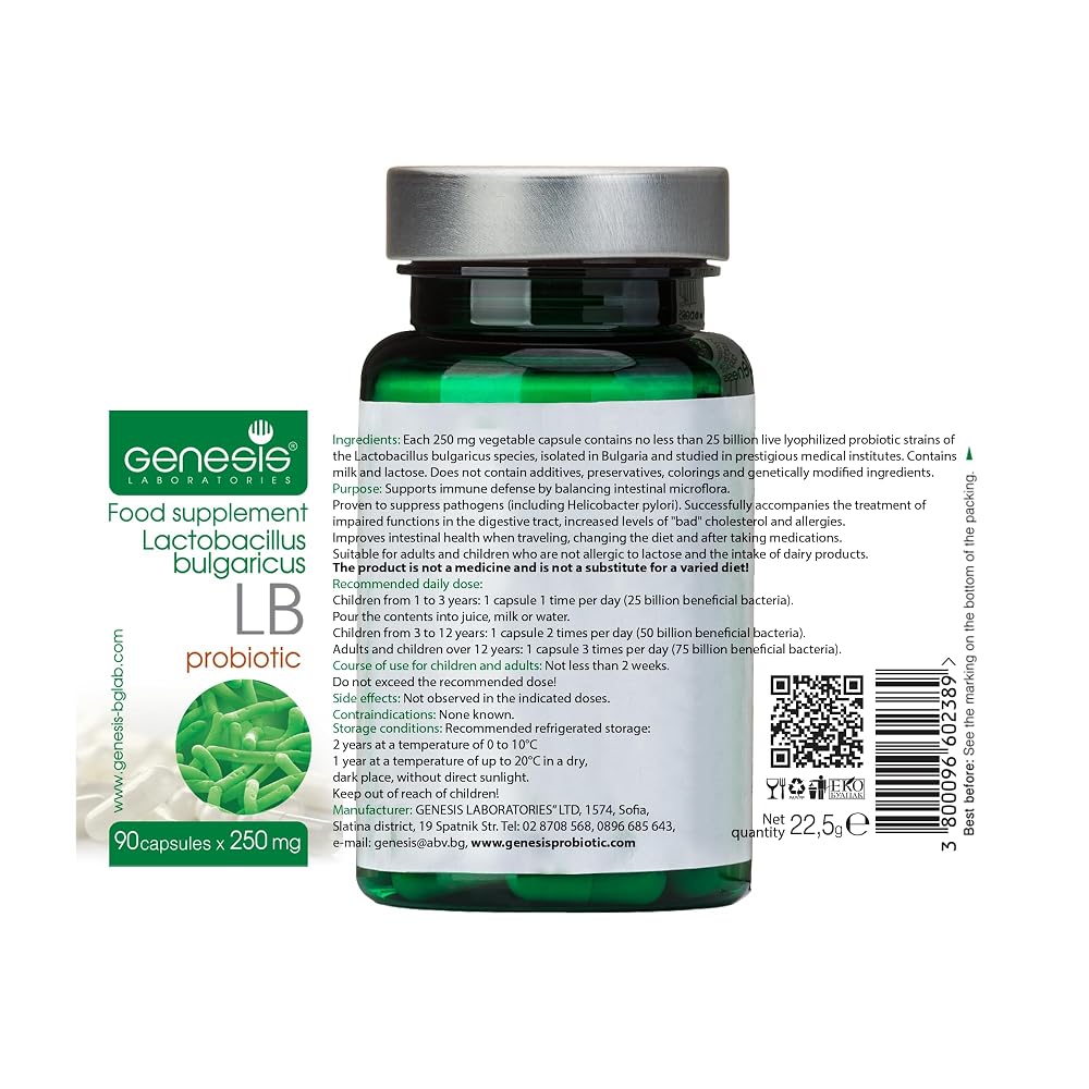Genesis LB Probiotic Lactobacillus Bulgaricus Digestive Support - 90 Capsules - image 2