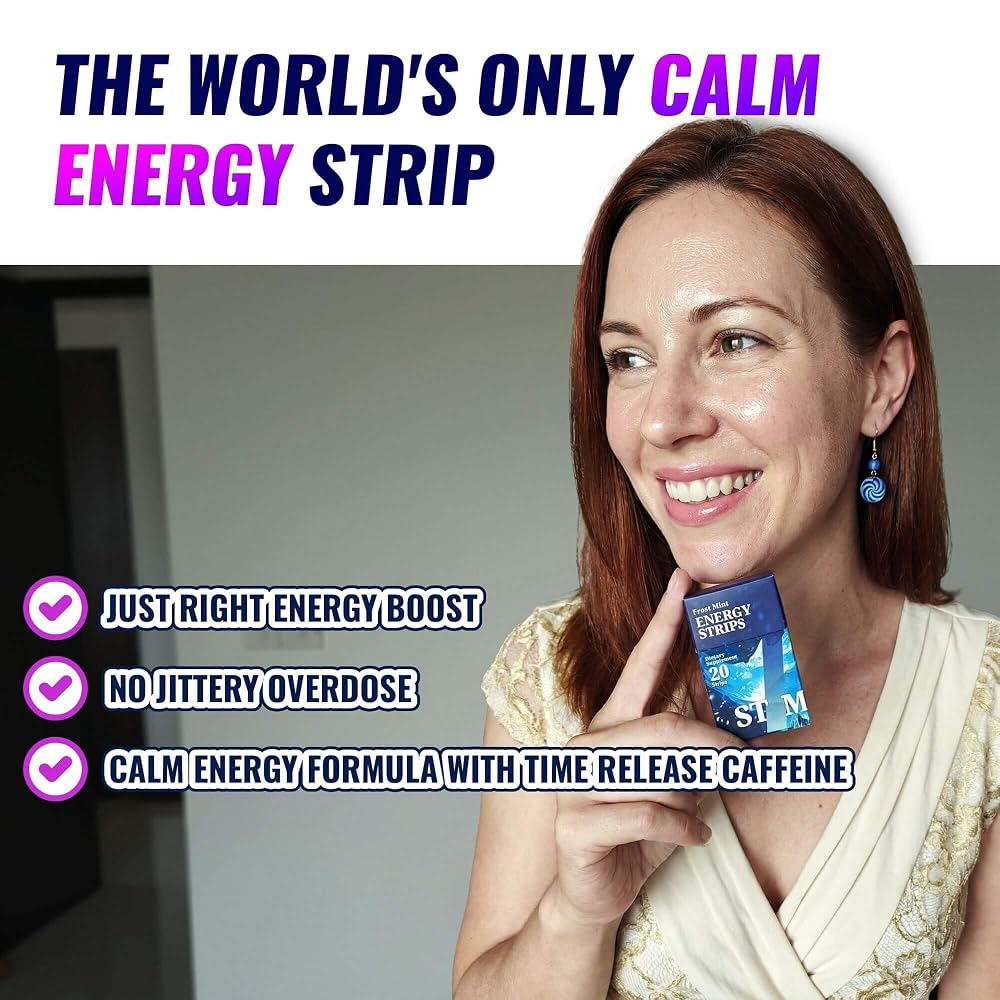 STIM Fast Dissolving Oral Energy Strips, 50mg Caffeine, 3 Flavors