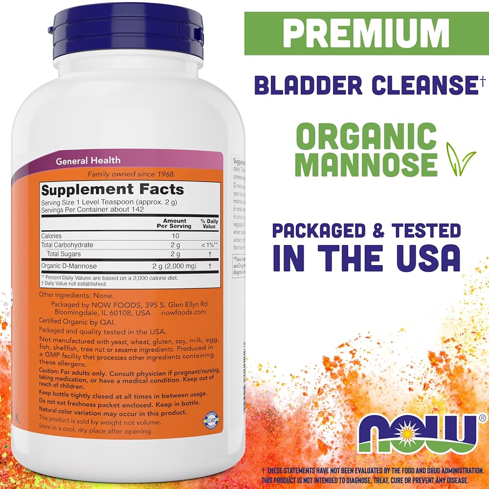 NOW Foods Organic D-Mannose Powder - 20 oz (Pack of 2) - image 2