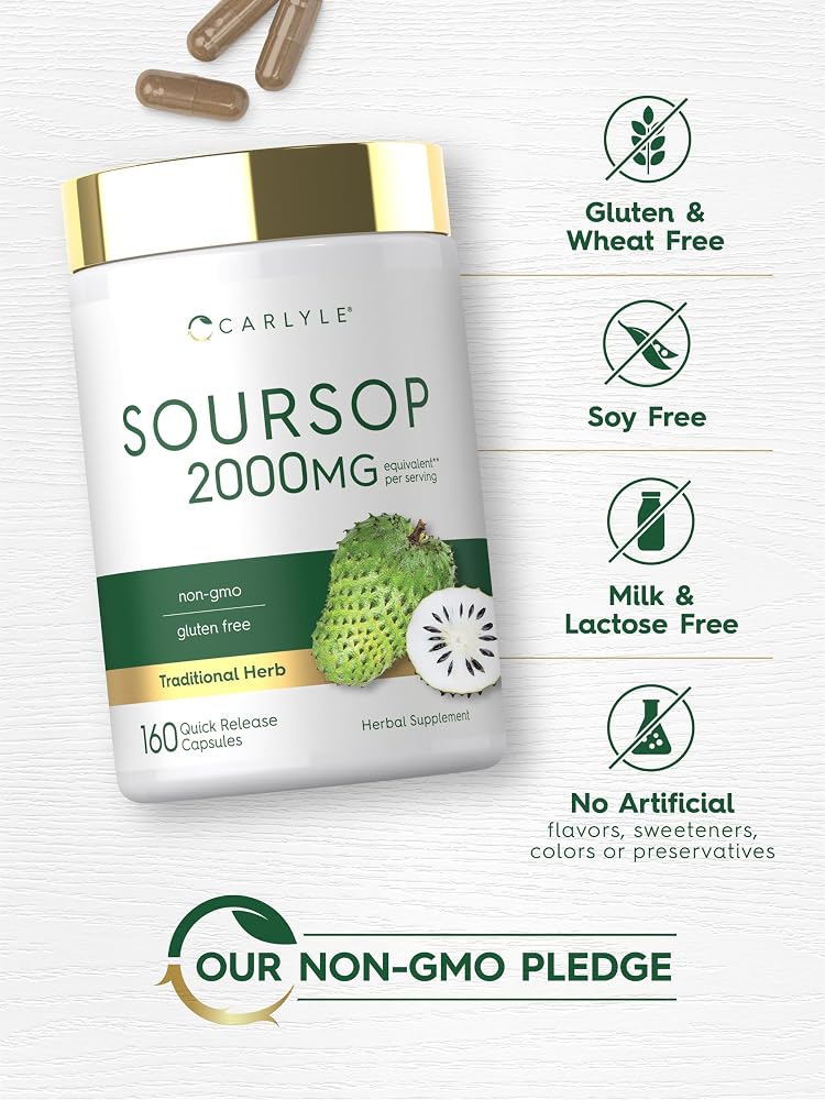 Carlyle Soursop Leaves Graviola - 160 Capsules - image 5