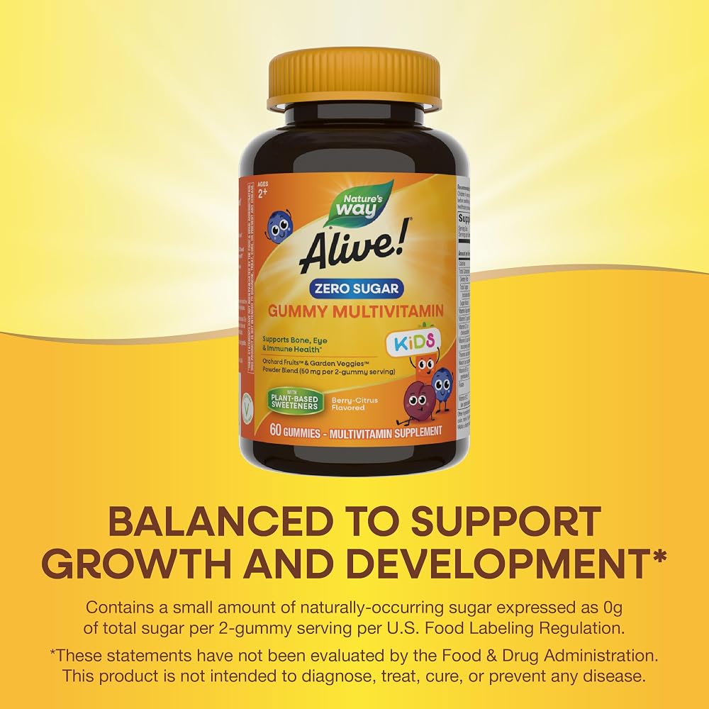 Nature's Way Alive! Kids Zero Sugar Multivitamin Gummies - 60 Count - image 3
