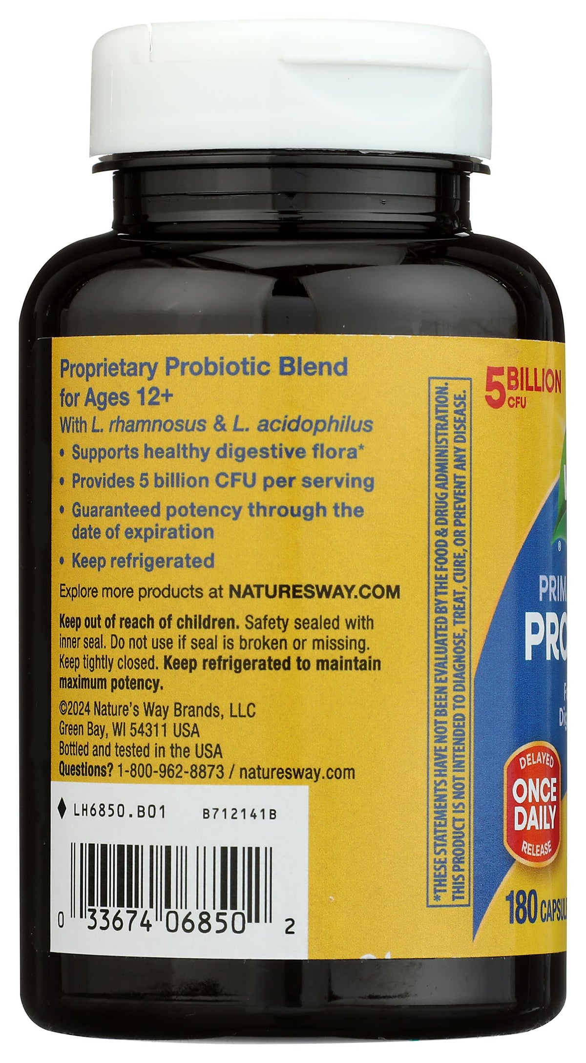 Nature's Way Primadophilus Probiotic 5 Billion CFU - 180 Capsules - image 4