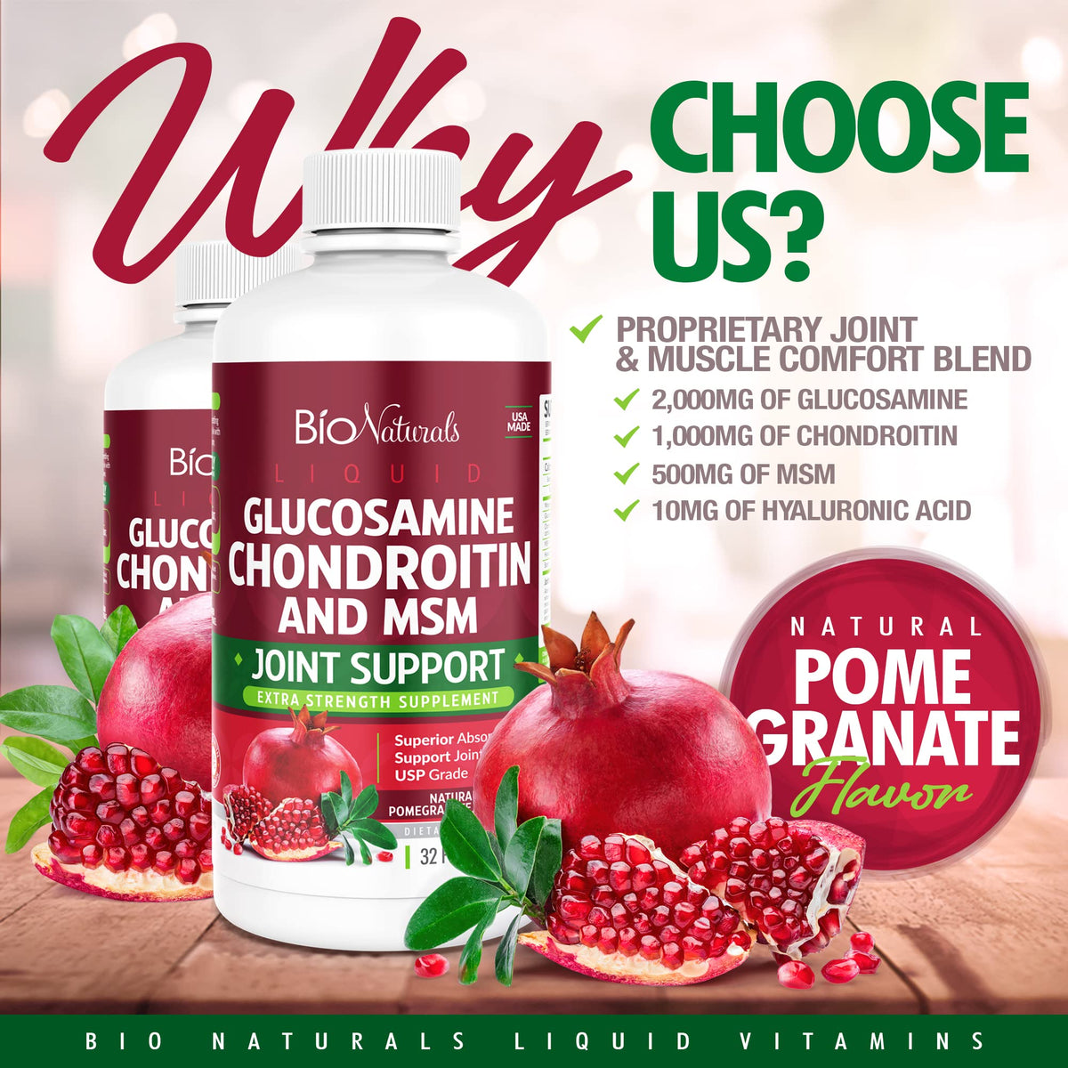 Bio Naturals Glucosamine Chondroitin MSM Liquid Joint Support - 32 fl oz - image 3