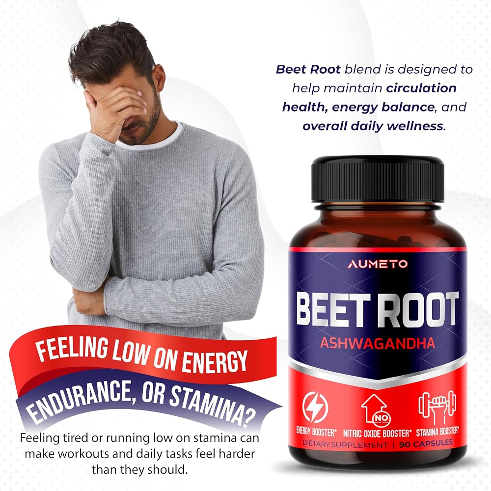 AUMETO Advanced Beet Root 9-in-1 with Ashwagandha & CoQ10 - 90 Capsules - image 2