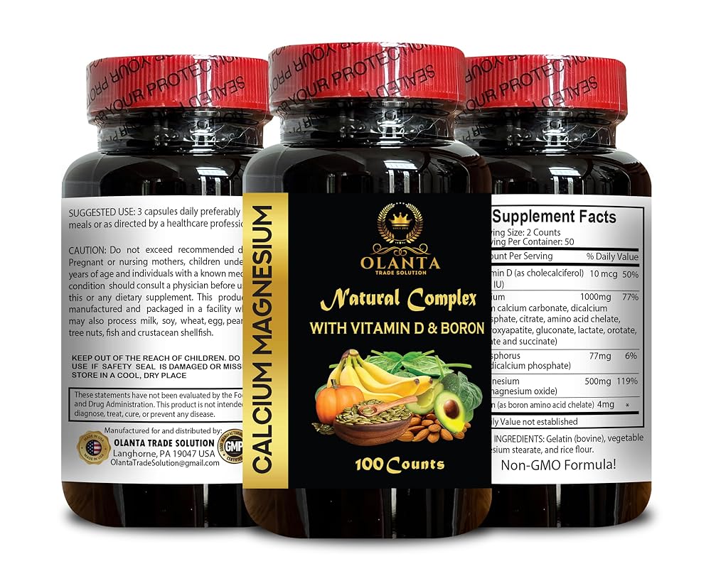 OLANTA Calcium Magnesium Complex with Boron & Vitamin D3 - 120 Capsules - image 2