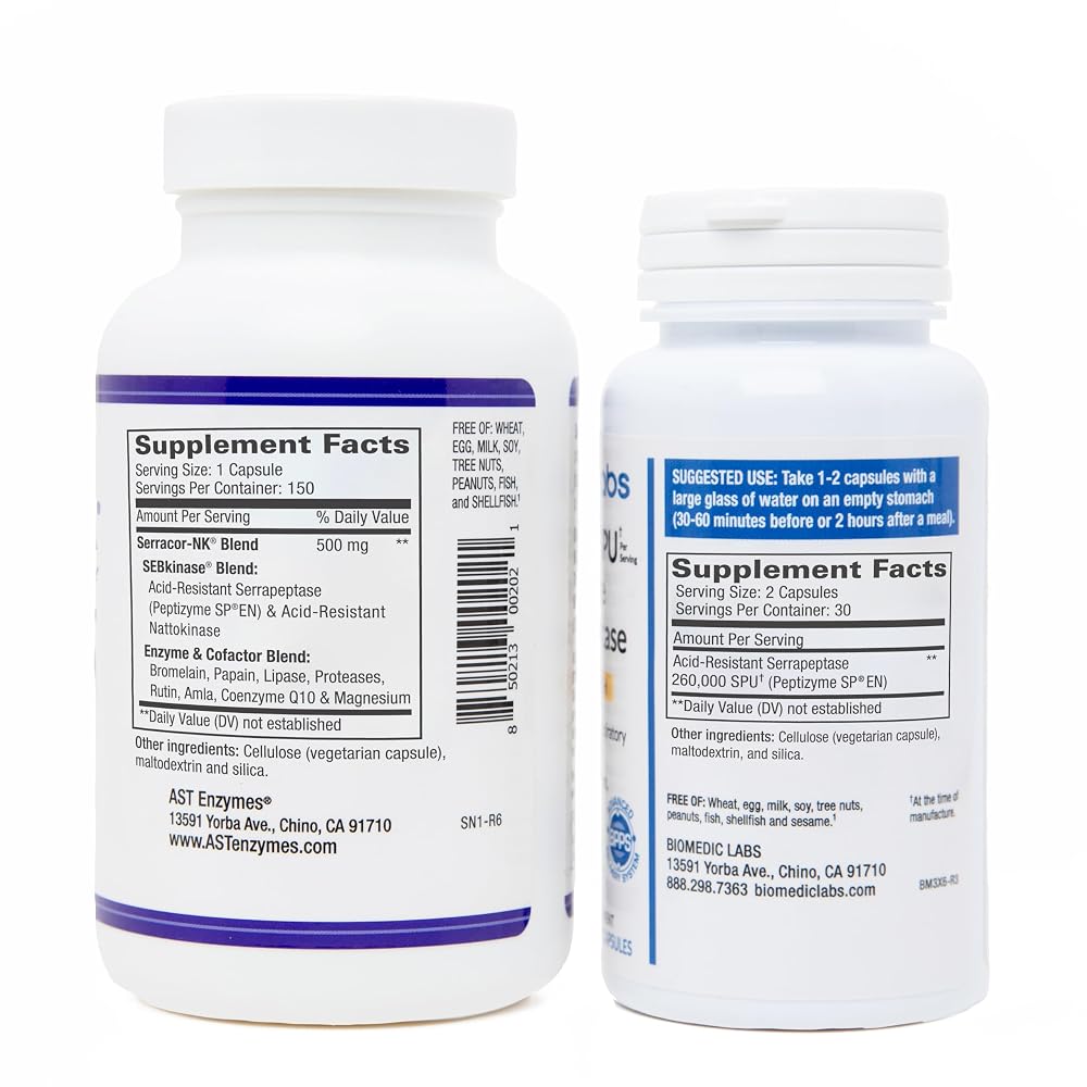 Biomedic Labs RX Serracor-NK & Serra-RX Serrapeptase Enzyme Bundle - image 3