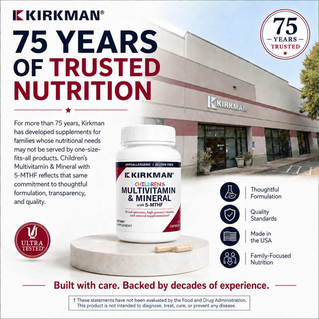 Kirkman Children's Multivitamin & Mineral with 5-MTHF - 120 Tablets - image 7