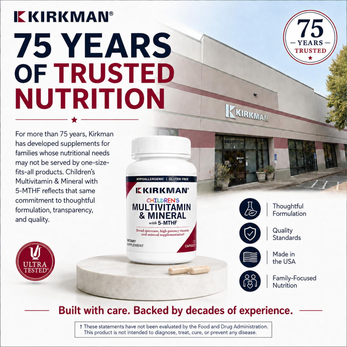 Kirkman Children's Multivitamin & Mineral with 5-MTHF - 120 Tablets - image 7