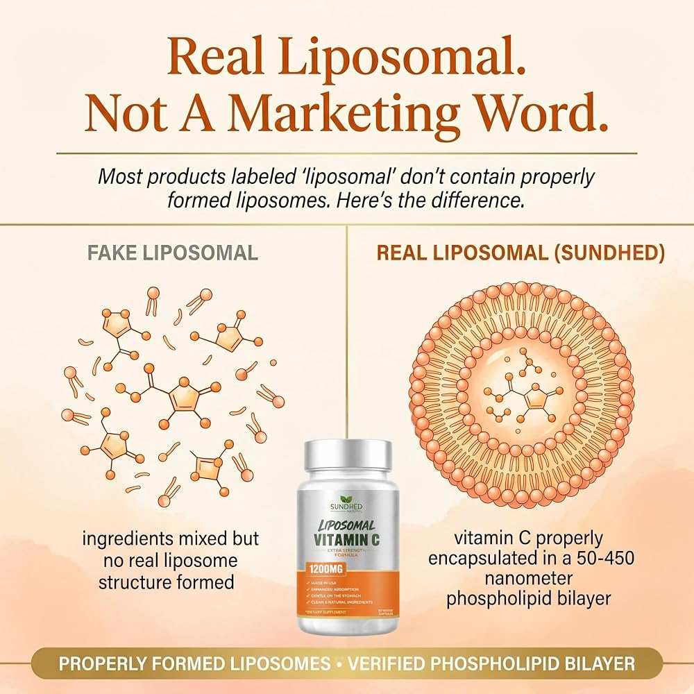 Sundhed Natural Pure Liposomal Vitamin C - 1200mg Immune System - image 6